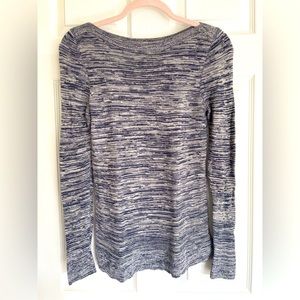 EUC Ann Taylor Boatneck Long Sleeve Navy Heather Top XS